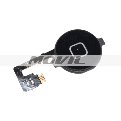 Replacement Menu Home Button Flex Cable + Key Cap assembly for iPhone 4 4G - Black